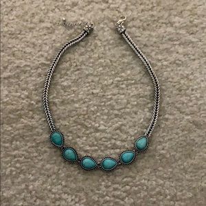 Turquoise / silver costume choker
